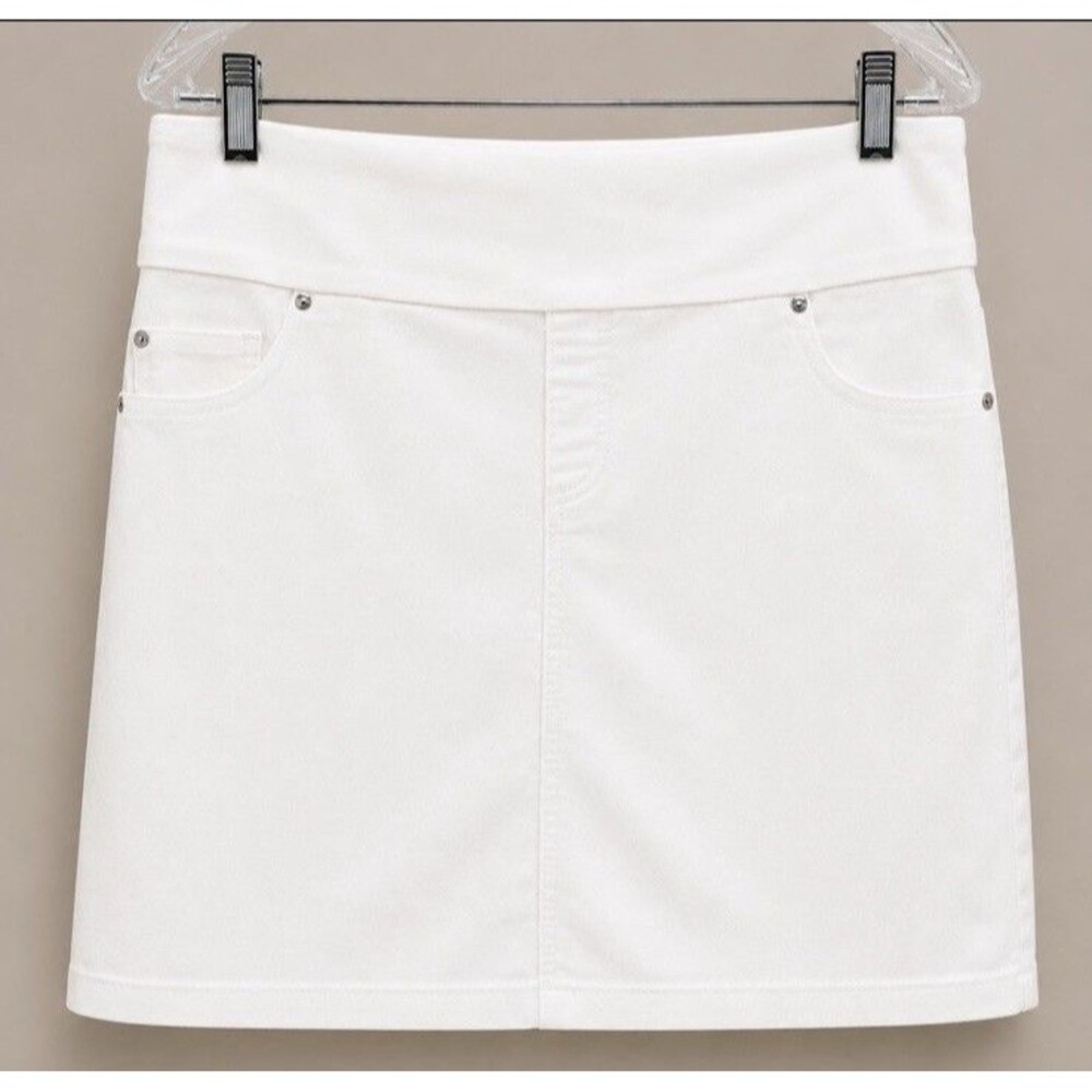 S.C. & Co White Pull On Skort Skirt Women’s Large Stretch Golf Tennis Casual